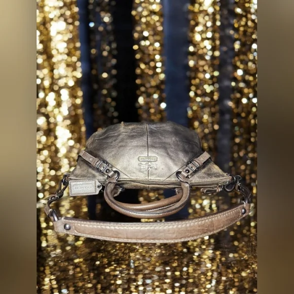 Vintage Coach Metallic Gold Madison Sophia Satchel - Picture 8 of 16